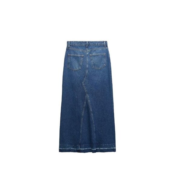 ZARA ZW LONG DENIM SKIRT BLUE SIZE S | 9863/065 - Picture 1 of 4